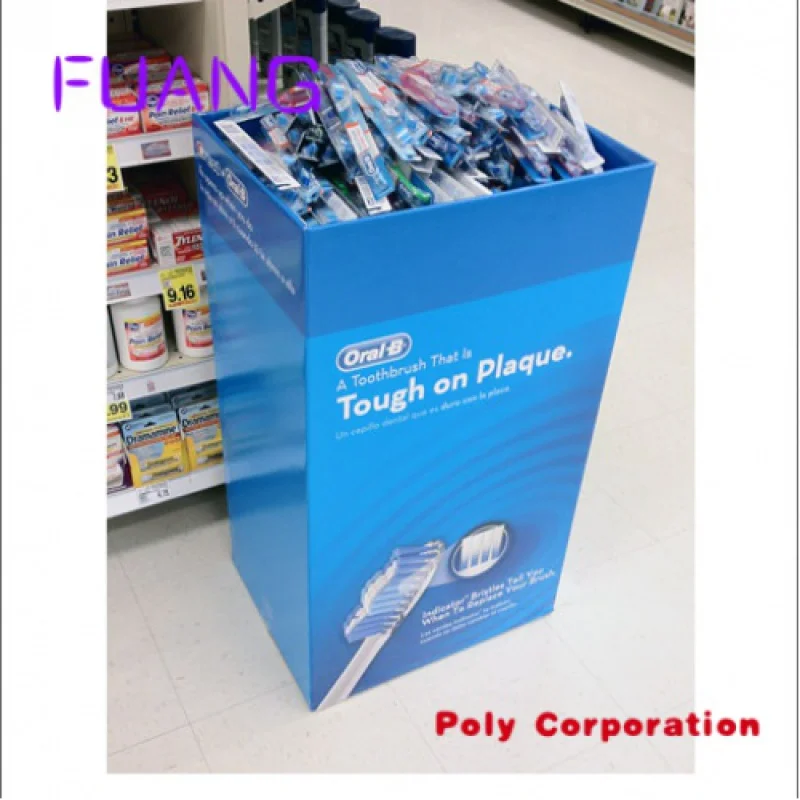 Custom  Supermarket Retail Floor Pillow Round Retail Corrugated Cardboard Dump Bin Display