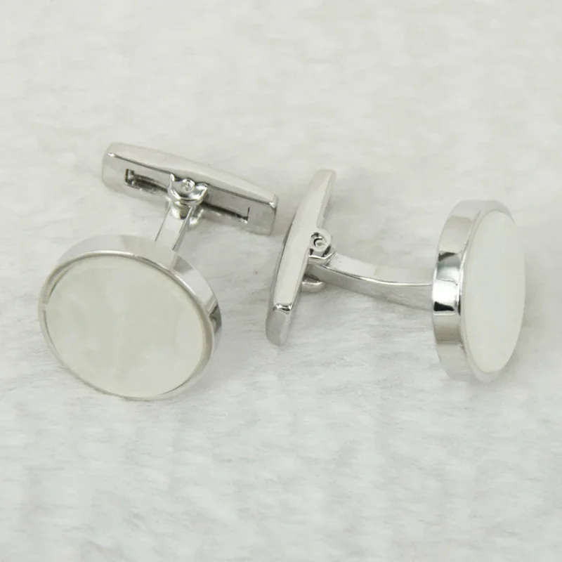 Luxury High Quality CT Round Green White Gemstone Cuff Links Detail Business Suit Shirts CuffLinks Classic Buttons Box Set