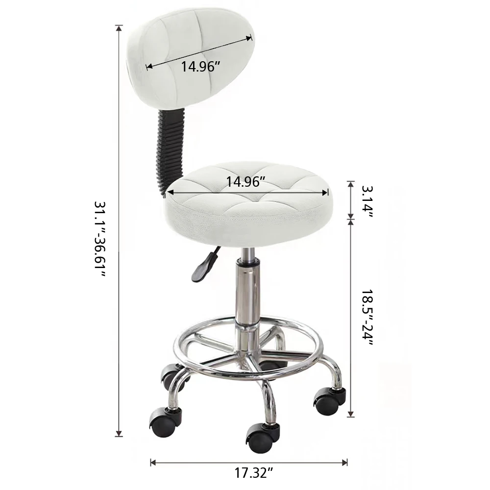 Modern Office Desk Chair Rolling Stool Computer Chair with Low Back Height Adjustable Work Home Salon Drafting Swivel Task Chair 6