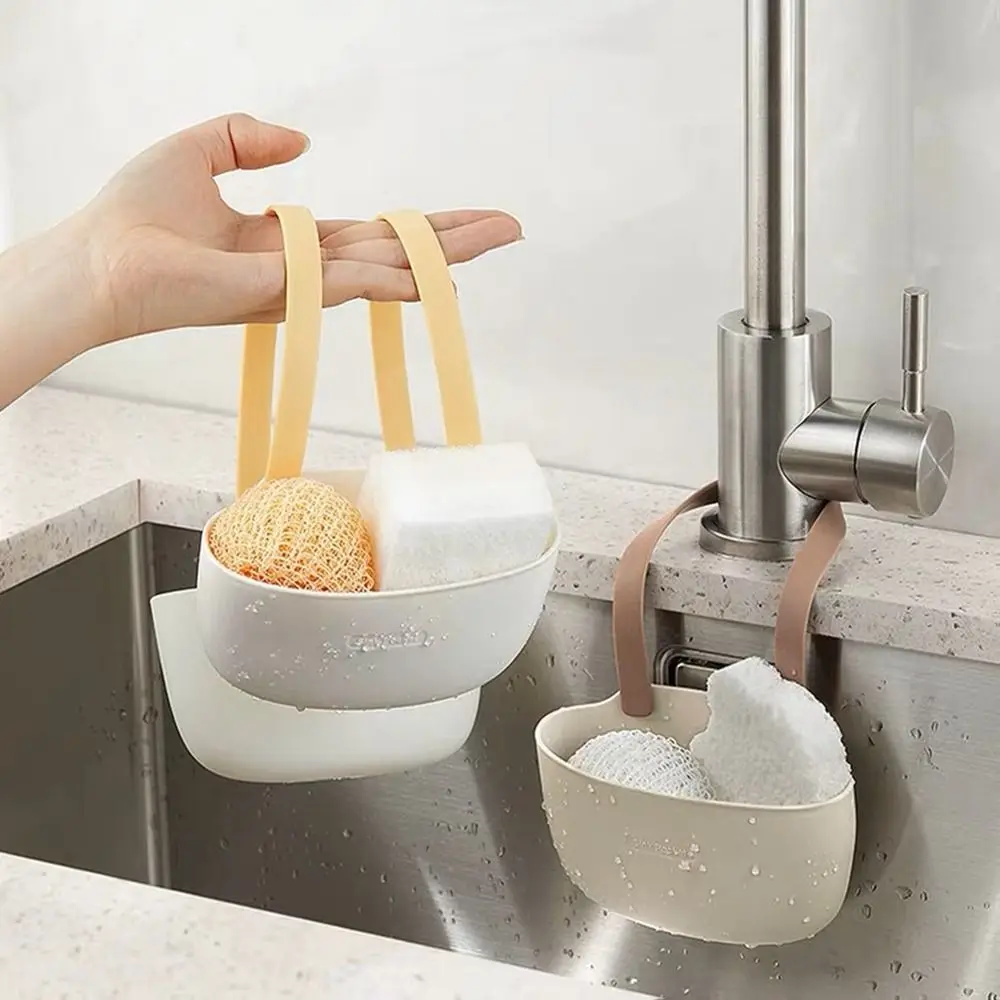 

Kitchen Drain Rack Hanging Basket Dish Cloth Sponge Drain Rack Single Drain Bag Bathroom Faucet Hanging Holder