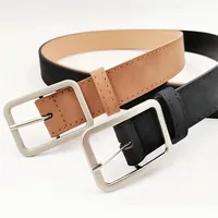 Summer women's retro frosted belt, silver square needle, versatile, trendy, fashionable, personalized decorative waist 4