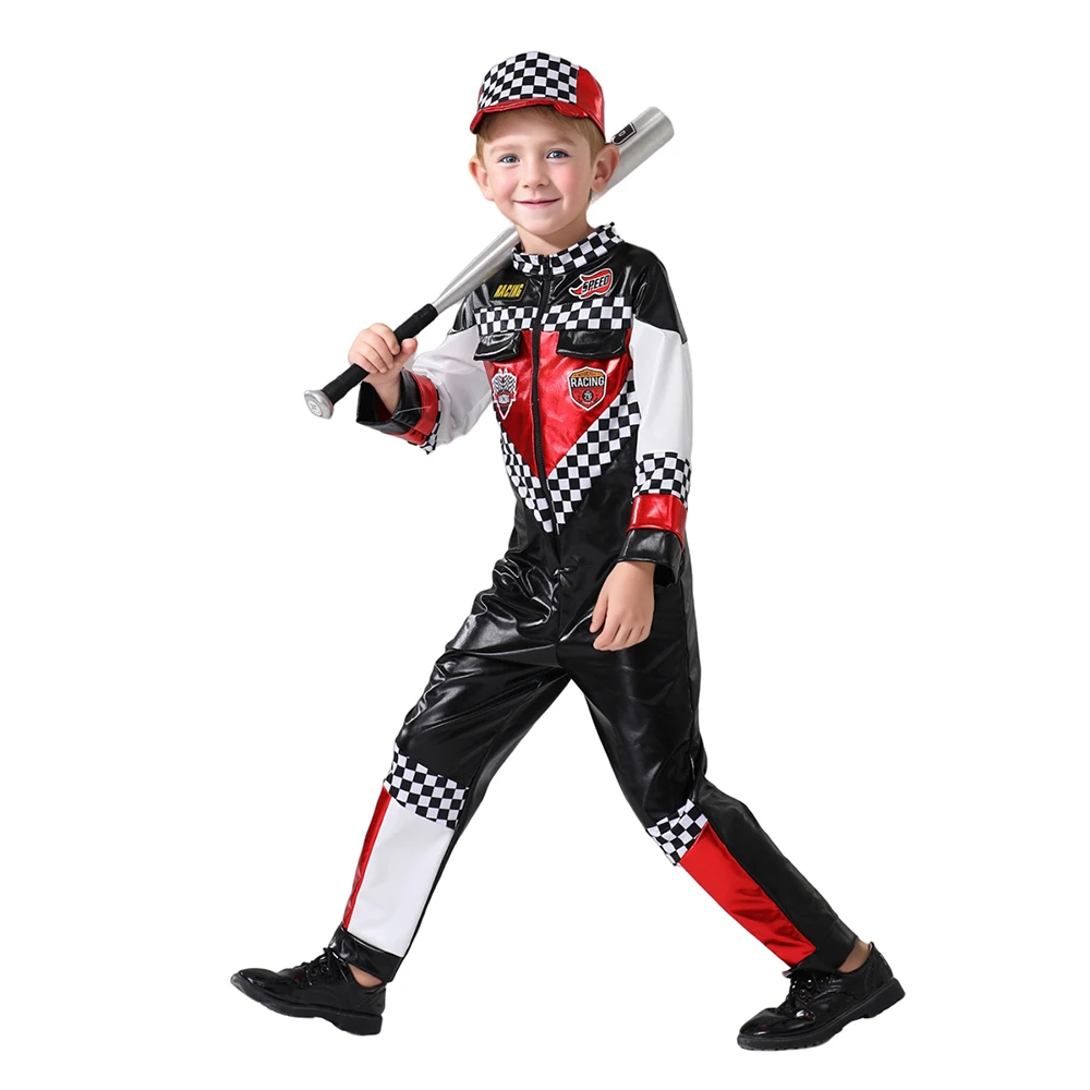 Child Race Car Driver Halloween Role-Playing Costume Kids Racer Uniform Fancy-Dress Ideas Birthday Gift And Party kids cosplay costume