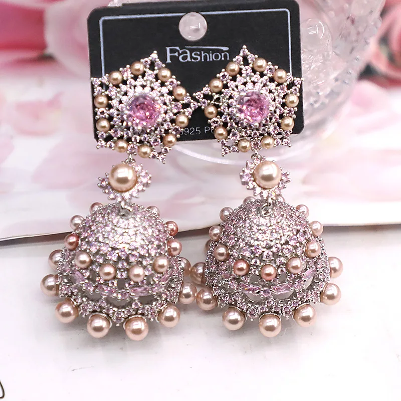 Bilincolor Micro Inlaid Zircon Wind Chime Earrings