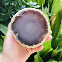 400-800g Rare Natural Enhydro moving bubble agate crystal Stone 1