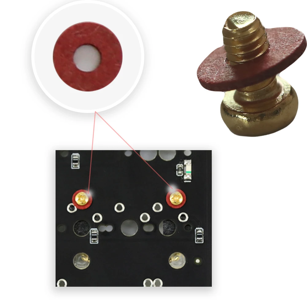 Teclado Mecânico Pcb Placa Reparação Almofada Filmes Estabilizador Satélite Eixo Gaxetas Adesivo Vermelho Aço Papel Isolamento Arruelas - Imagem 5