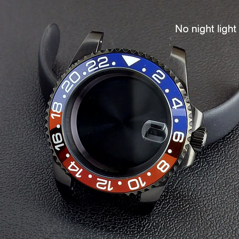 40MM Sapphire Glass GMT Bidirectional Rotation Watch Case with Accessories