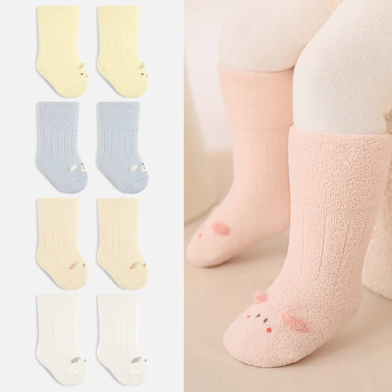 الجوارب الوليد بلون الكرتون الأطفال الجوارب الشتاء الدافئة الطفل الجوارب داخلي طفل الجوارب للبنين والبنات