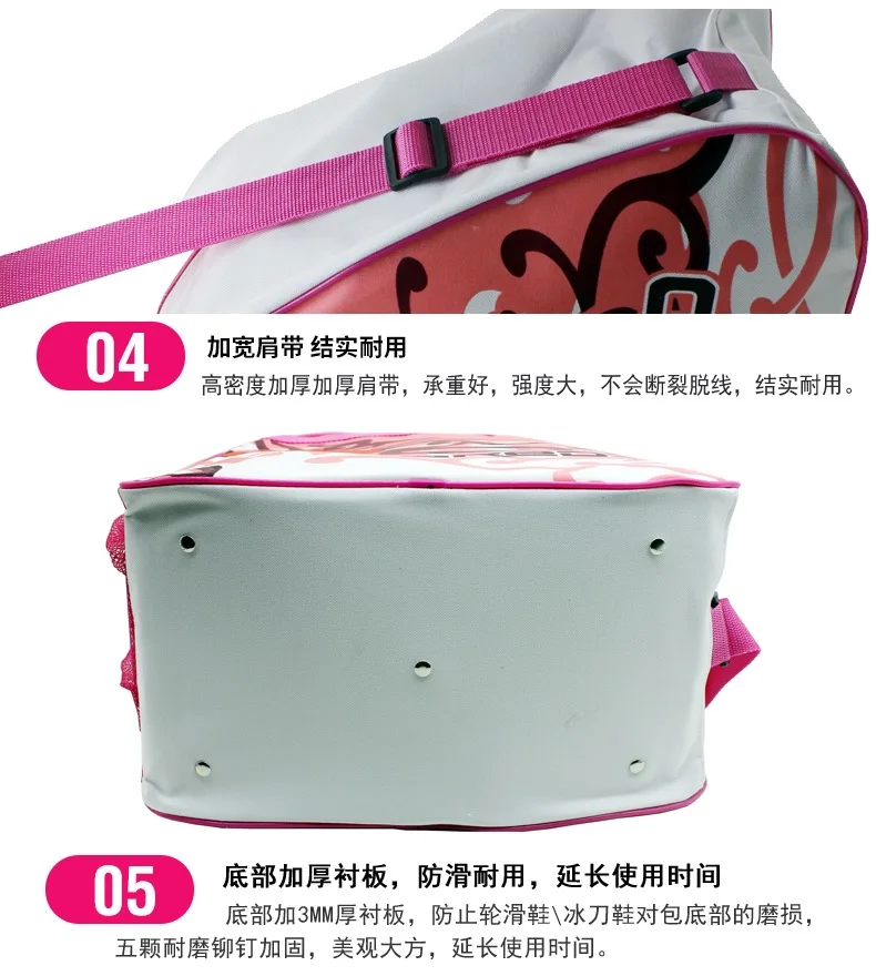 3 Layers Breathable Waterproof Portable Carry Storage Shoulder Bag Case for Kids Roller Inline Skates Ice Skating Handbag