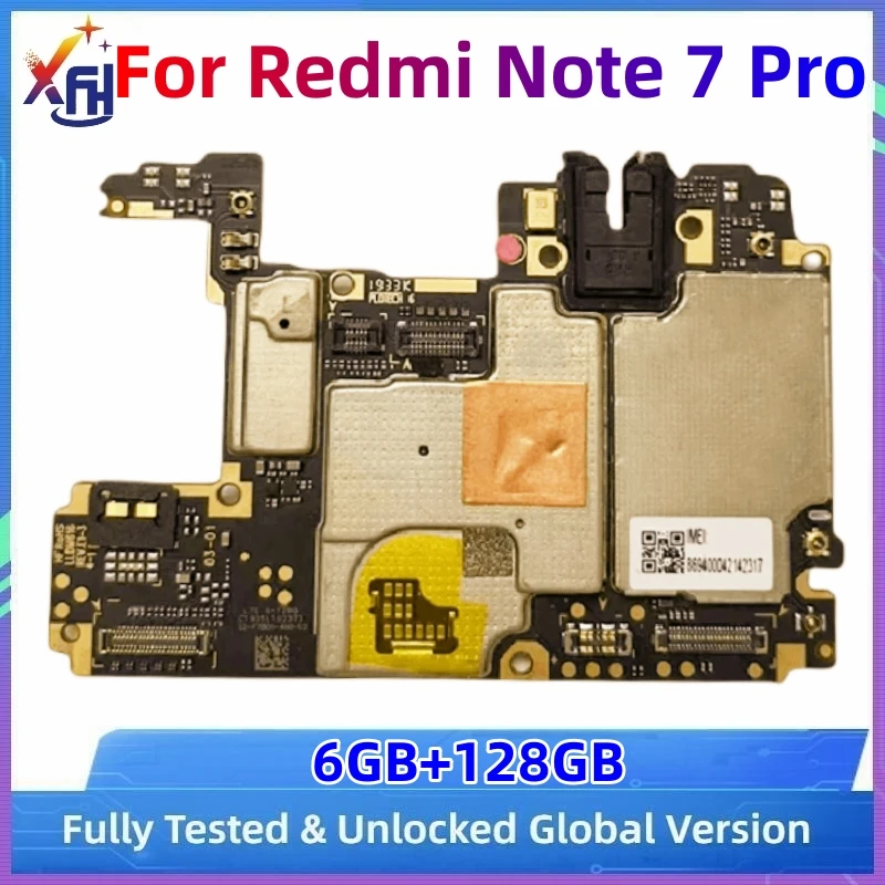 redmi-note-7-pro用の元のマザーボードオリジナルのグローバルバージョンの回路基板128gbsnapdragon-675プロセッサ