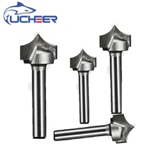 

UCHEER Tip Cutter Woodworking Line Cutter Arc Cutter Carving Cutter Lace Round Angle Cutter Milling Cutter Chamfering Cutter