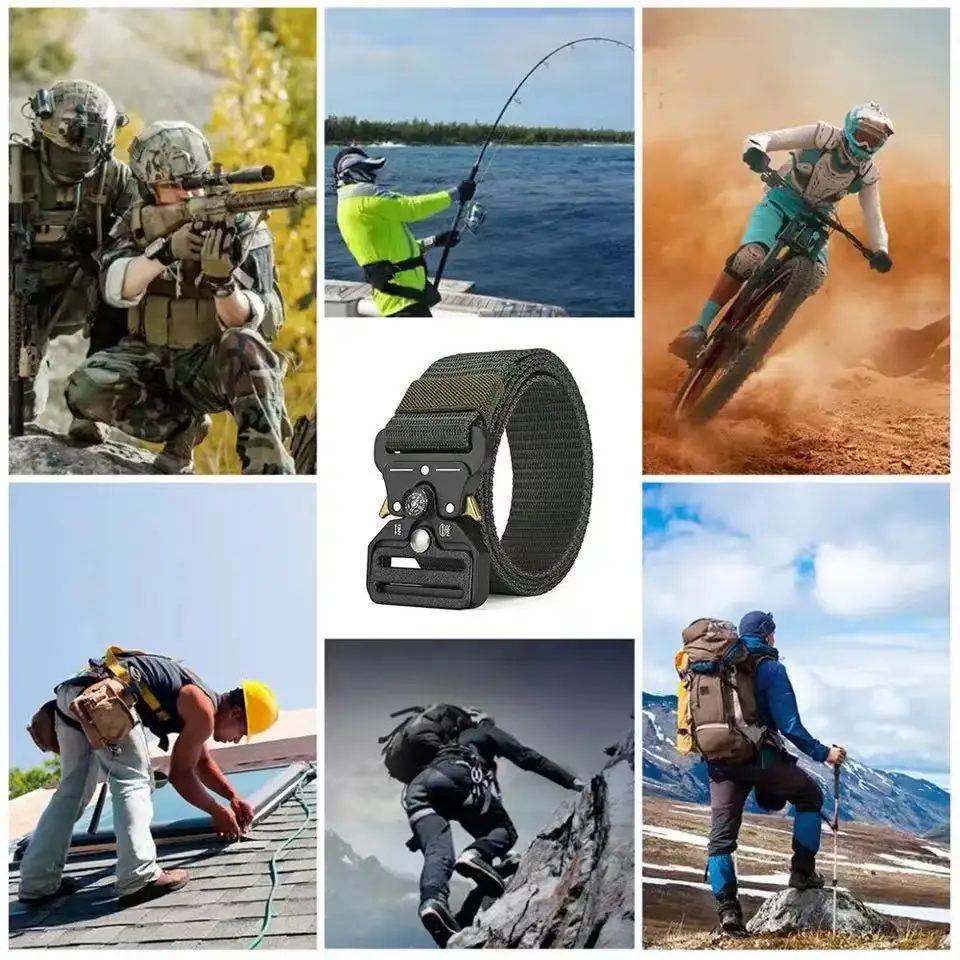 Compass Tactical Belt Quick Release Outdoor Belt Real Nylon Sports Accessories Men And Women Black Plastics