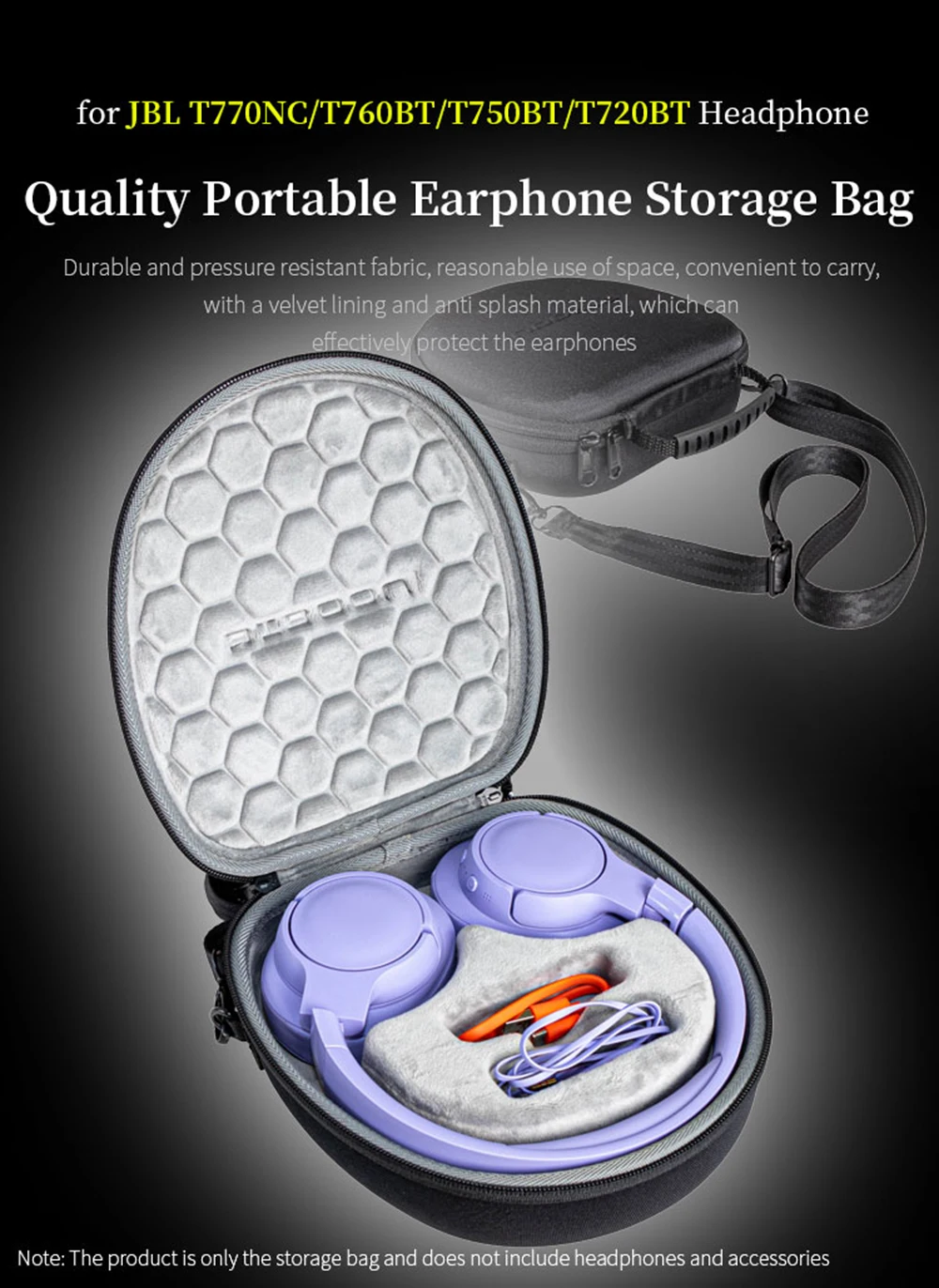 Portable Hard EVA Storage Bag for T770NC T760BT T750BT T720BT Headphone Box for Edifier W820NB Earphone Travel Carrying Case