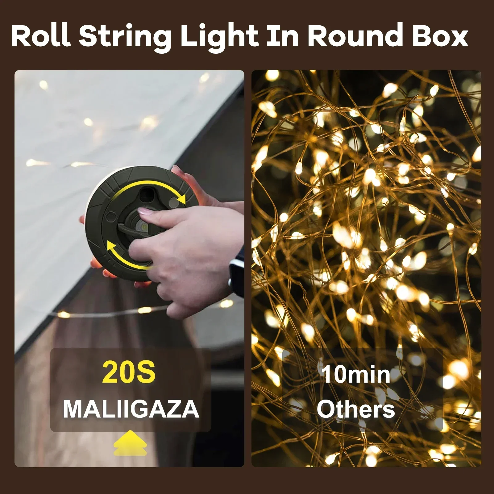 Solar LED String Lights IP65 Outdoor Garden Fairy Light 4 in 1 Camping String Lights 5 Modes Solar/USB Powered Tent Light