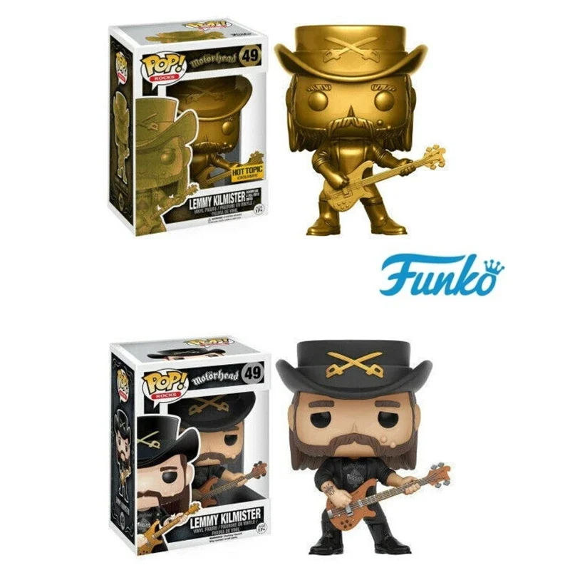 Funko Pop Rock Motorhead Gold Lemmy Kilmister 49 # Pvc Limited Doll Vinyl Figures Collection Model Toys For Children