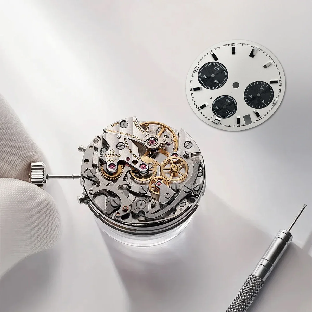 Luminous Sunray Chronograph Watch Dial with 6 Hands