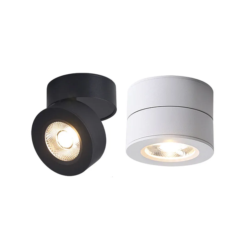 LED 표면 장착 다운라이트 조도 조절식 천장 스포트, 360 회전 램프, 가정용..