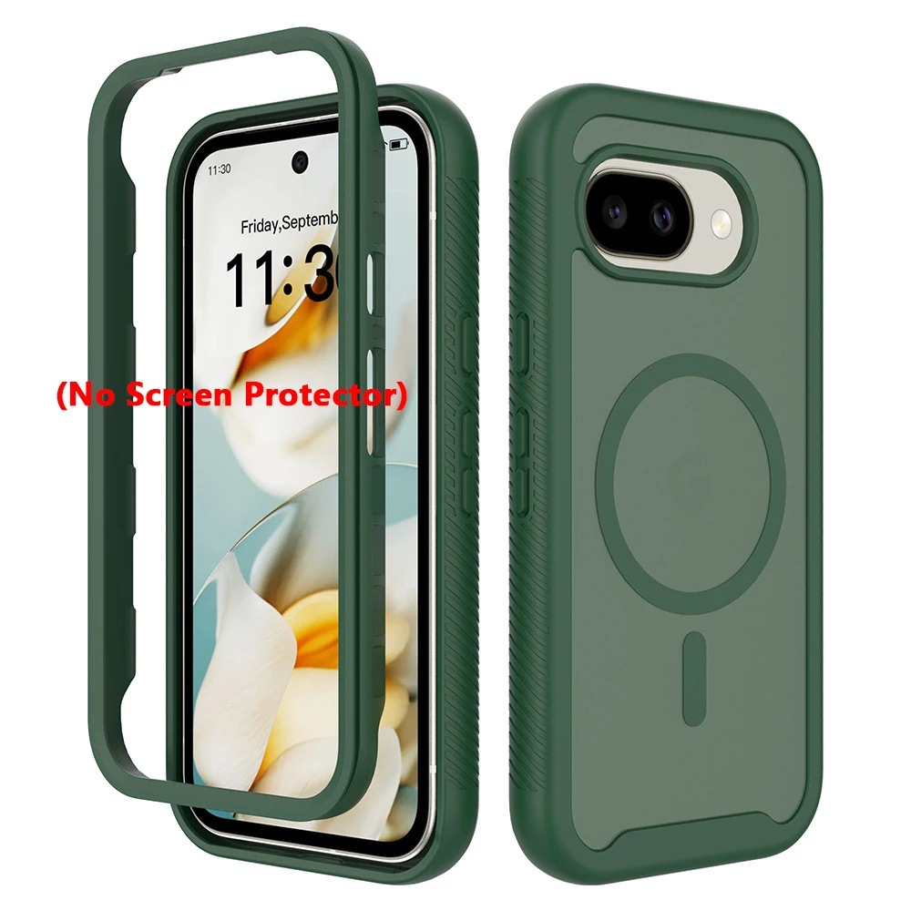 Shockproof Matte Magnetic Phone Case with Soft TPU Frame and Translucent Acrylic Back Cover
