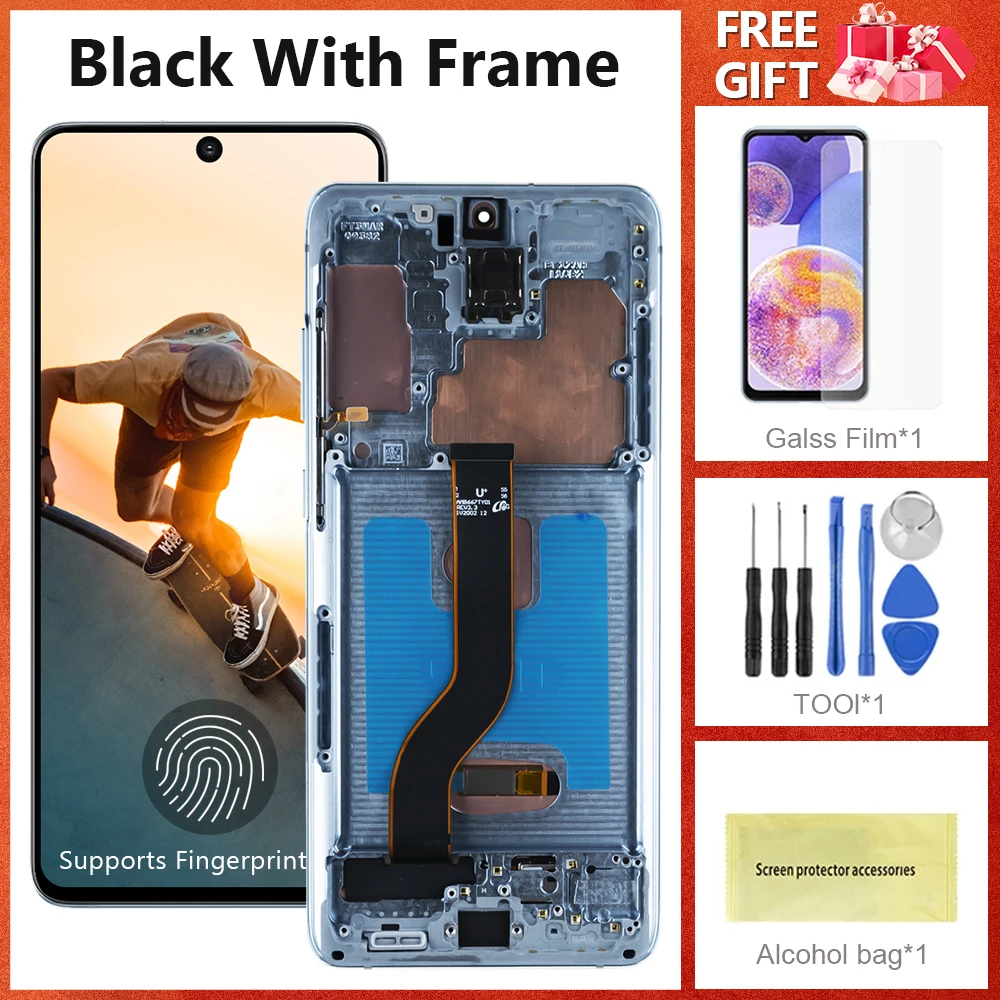 black with frame