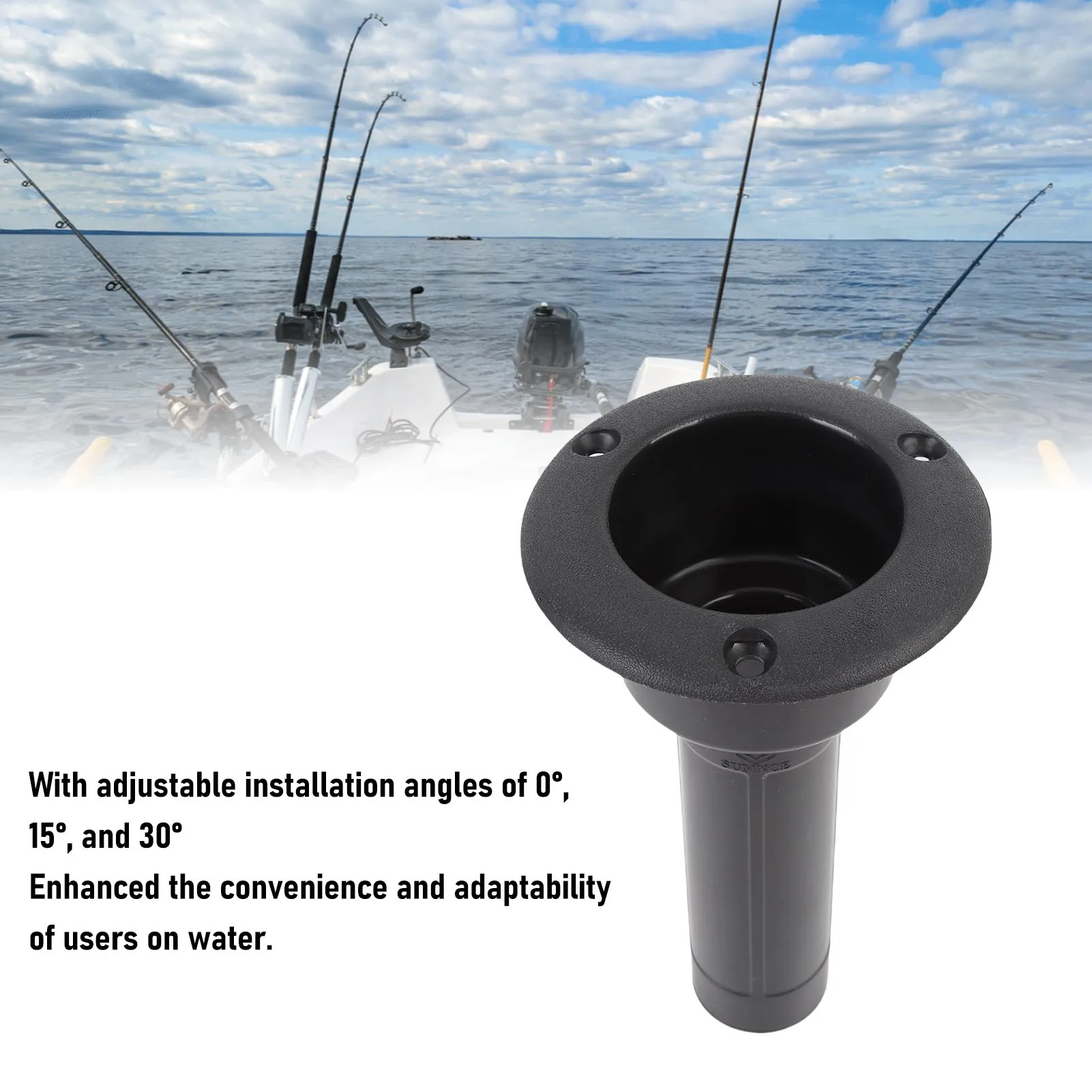 Boat Fishing Rod Cup Holder 224mm Anti Aging Easy To Use Fishing Rod and Cup Holder Adjustable Angles  for Yacht Ship