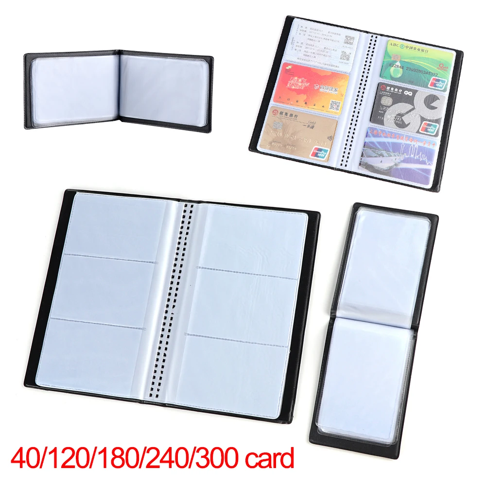 40/120/180/240/300 Cards ID Credit Card Holder Book Case Organizer Leather Business Cards ID Credit Card Holder Case Cards Album