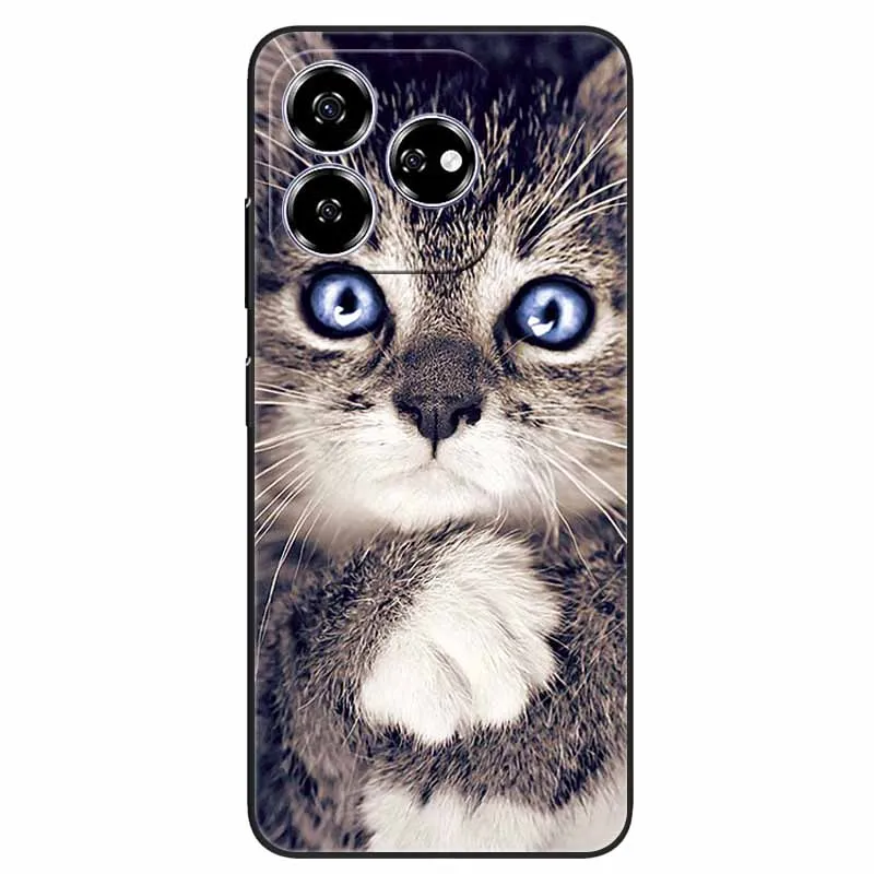 Stylish Black TPU Soft Silicone Phone Cover with Artistic Design