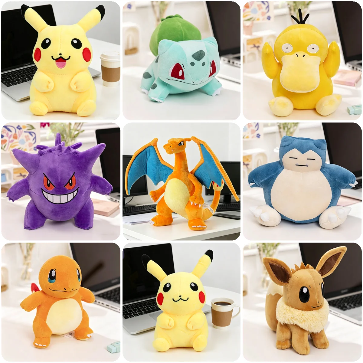 Pokemon Stuff Plüschtiere Kawaii Pikachu Pichu Charmander Squirtle Psyduck Anime Weiche Puppen Puppe Kinder Geburtstag Weihnachtsgeschenk
