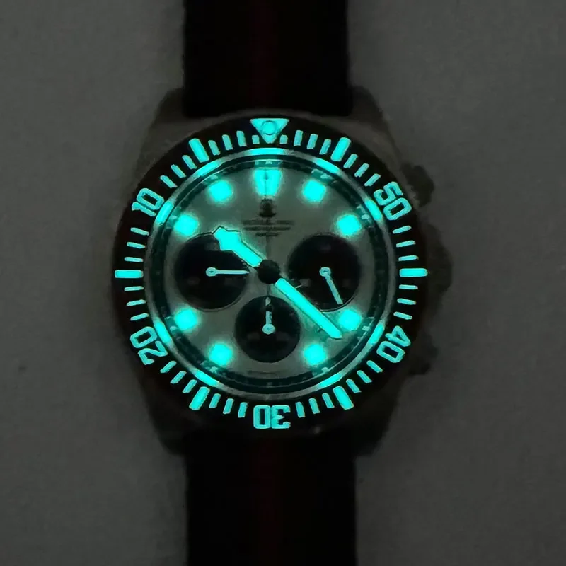 Reloj deportivo de titanio para hombre, cronógrafo táctico de rana FXD de 42mm, VS75B, cristal de zafiro de cuarzo alimentado por energía Solar, resistente al agua hasta 200M, BGW-9 luminoso