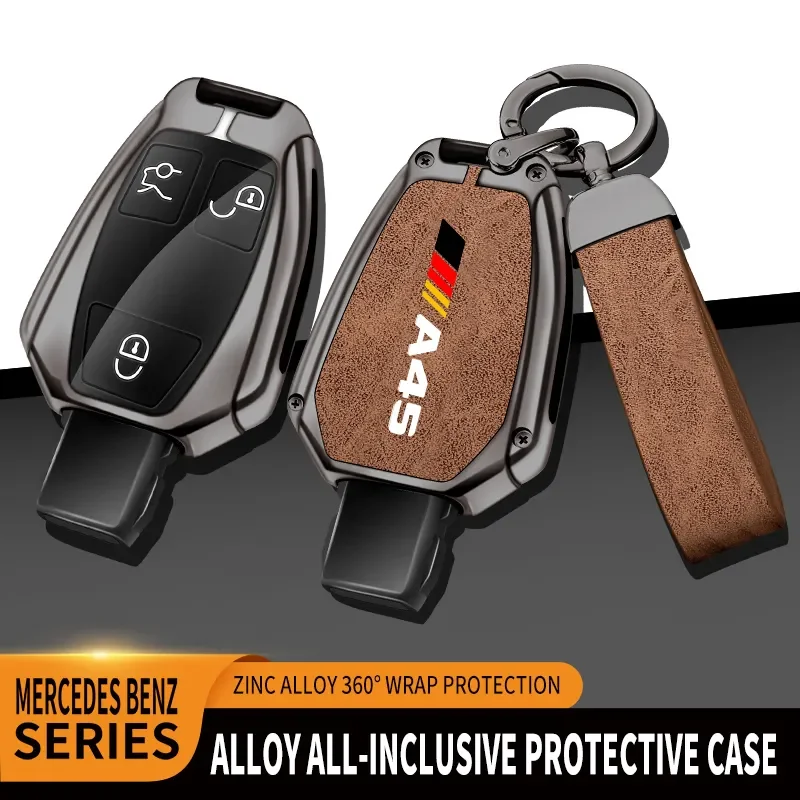 Car TPU Zinc Alloy Key Case Bag For Mercedes Benz AMG A45 Logo Car