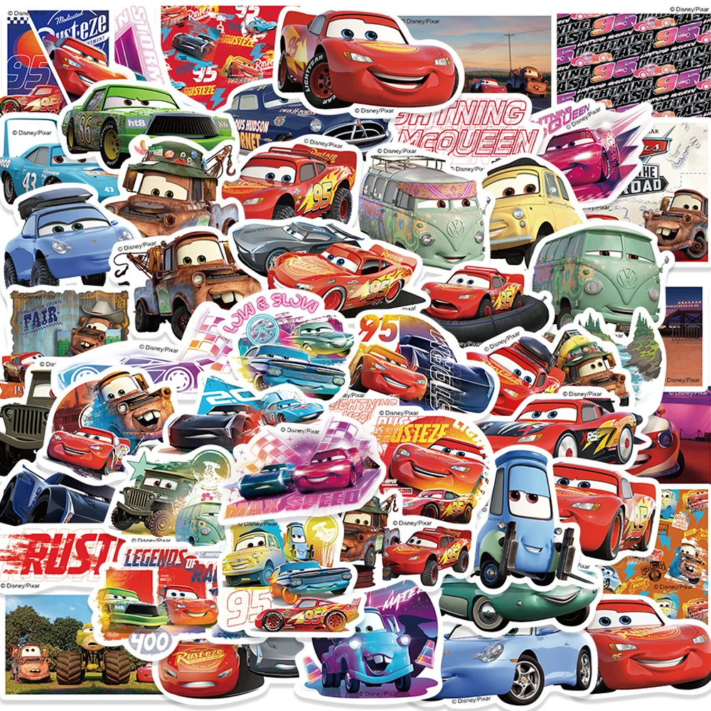 10/30/50Pcs Disney Cute Anime Cartoon Cars Lightning Mcqueen Stickers Laptop Phone Valigia Scrapbook Graffiti Sticker Kid Toy