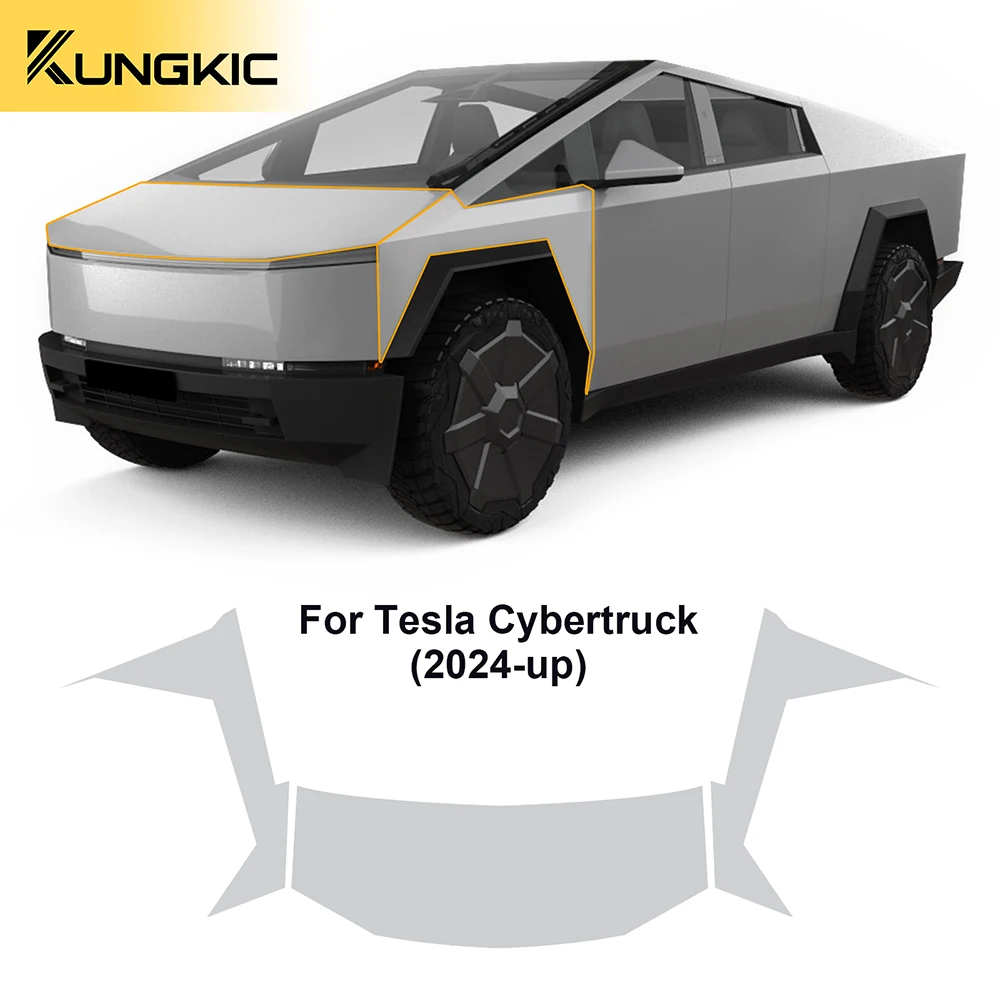 Per Tesla Cybertruck 2024-Up Tpu Invisibile Pellicola Protettiva Per Vernice Auto Reggiseno Trasparente Ppf Decalcomania Kit Antigraffio Trim Accessor