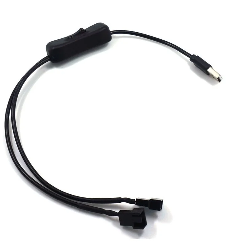 

1 To 2 4Pin USB Cable 12V To 5V Computer Case Fan Power Supply Fan Adapter Cable with 501 on Off Switch