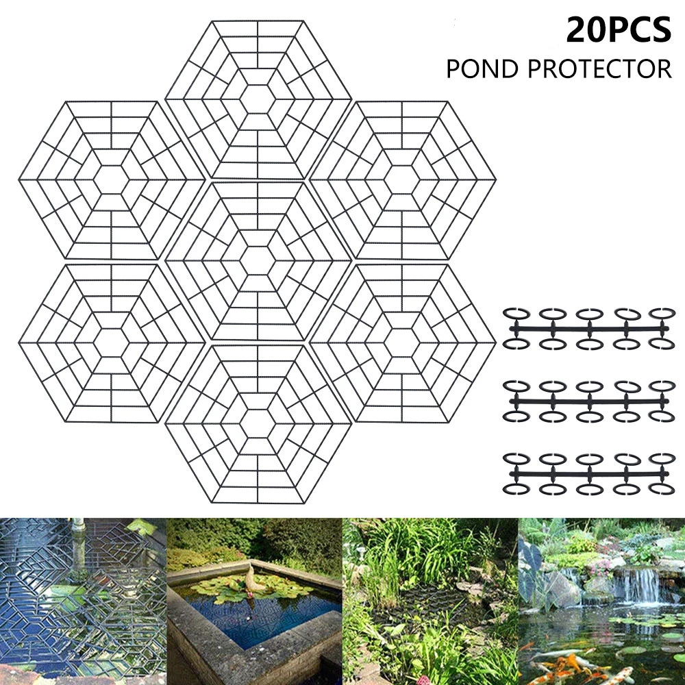 20pcs Pond Fish Guard Pond Rhomboid Protective Cover Floating Net