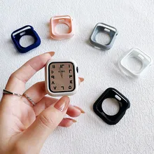 

Silicone Cover for Apple Watch Cases 7 6 5 4 3 SE 41MM 45MM 42MM 44MM 40MM Protection Shell for IWatch Series 7 6 5 38MM Bumper