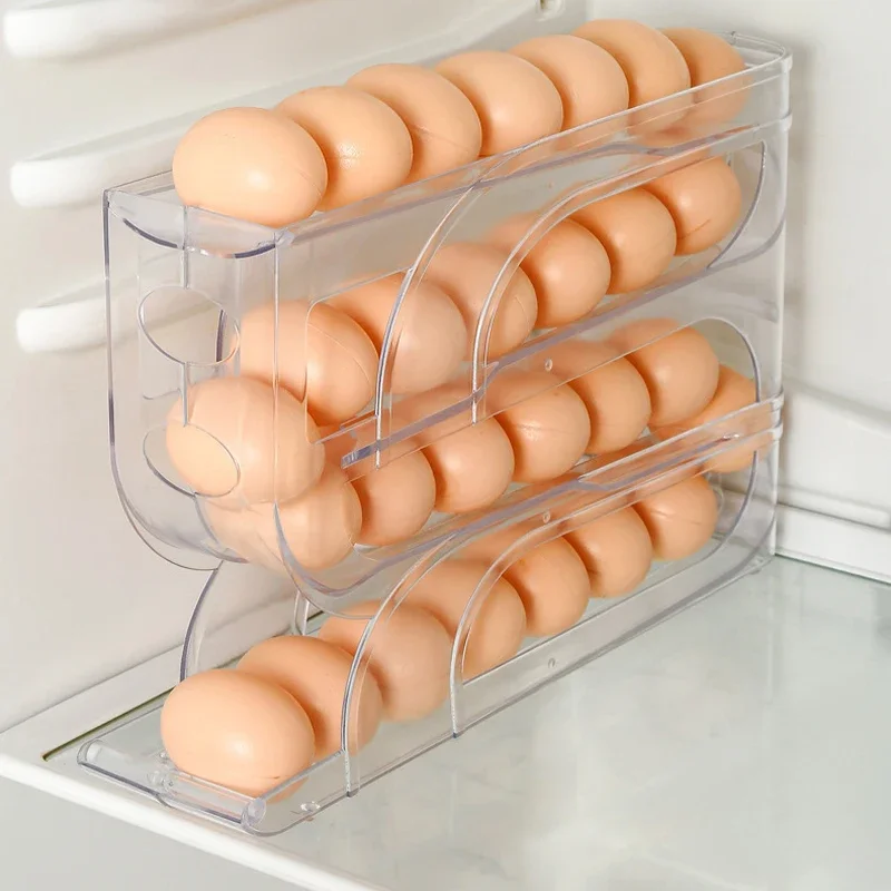 Storage Box Egg Carton Slide Egg Tray For Refrigerator Side Door Kitchen