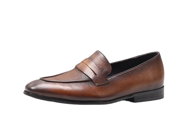 

Genuine Leather Luxury Men Loafers Shoes Slip On Casual Shoes Man Party dress Shoes Formal wedding Flats