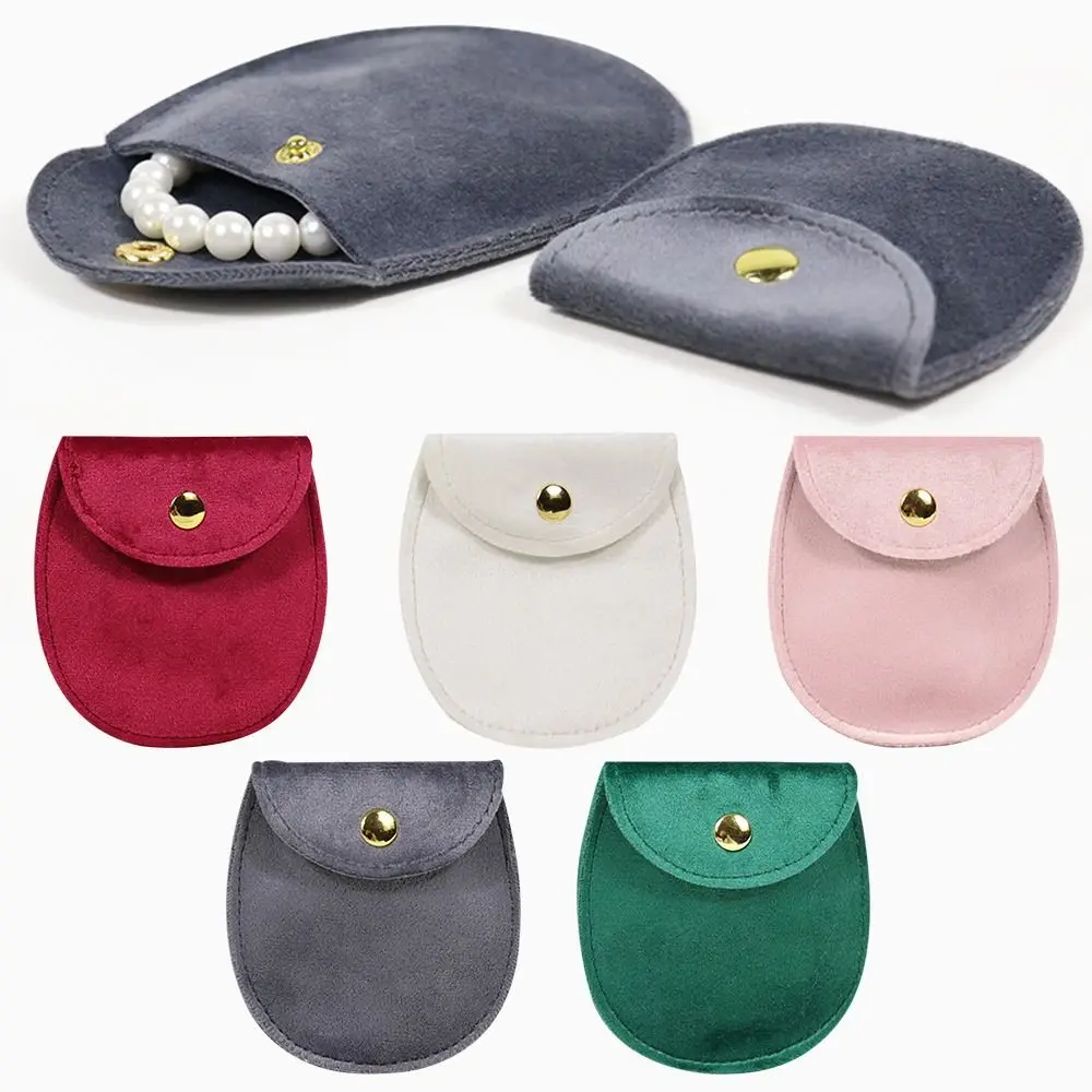 Small Oval Velvet Gift Jewelry Bag Snap Buckle Packaging Bag Portable Necklace Earrings Bracelet Storage Pouch Dust Protect Bag внешний твердотельный накопитель sandisk extreme 4tb portable ssd up to 1050mb s read and 1000mb s write speeds usb 3 2 gen 2 2 meter drop protect