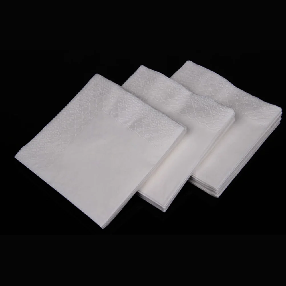 300 Sheets White Dinner Napkins Square Napkin Tissue 2-Ply Black Napkins Paper Lots Party Supplies Hotel paper napkins