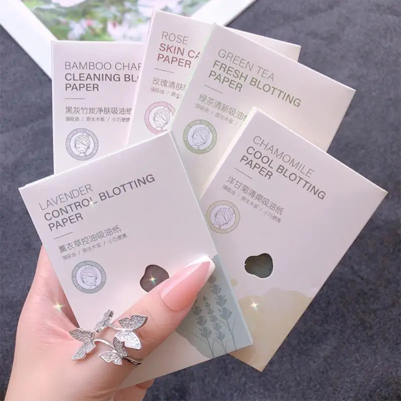 Face Oil Absorbing Paper Green Tea Facial Oil Blotting Sheets 100sheets/pack