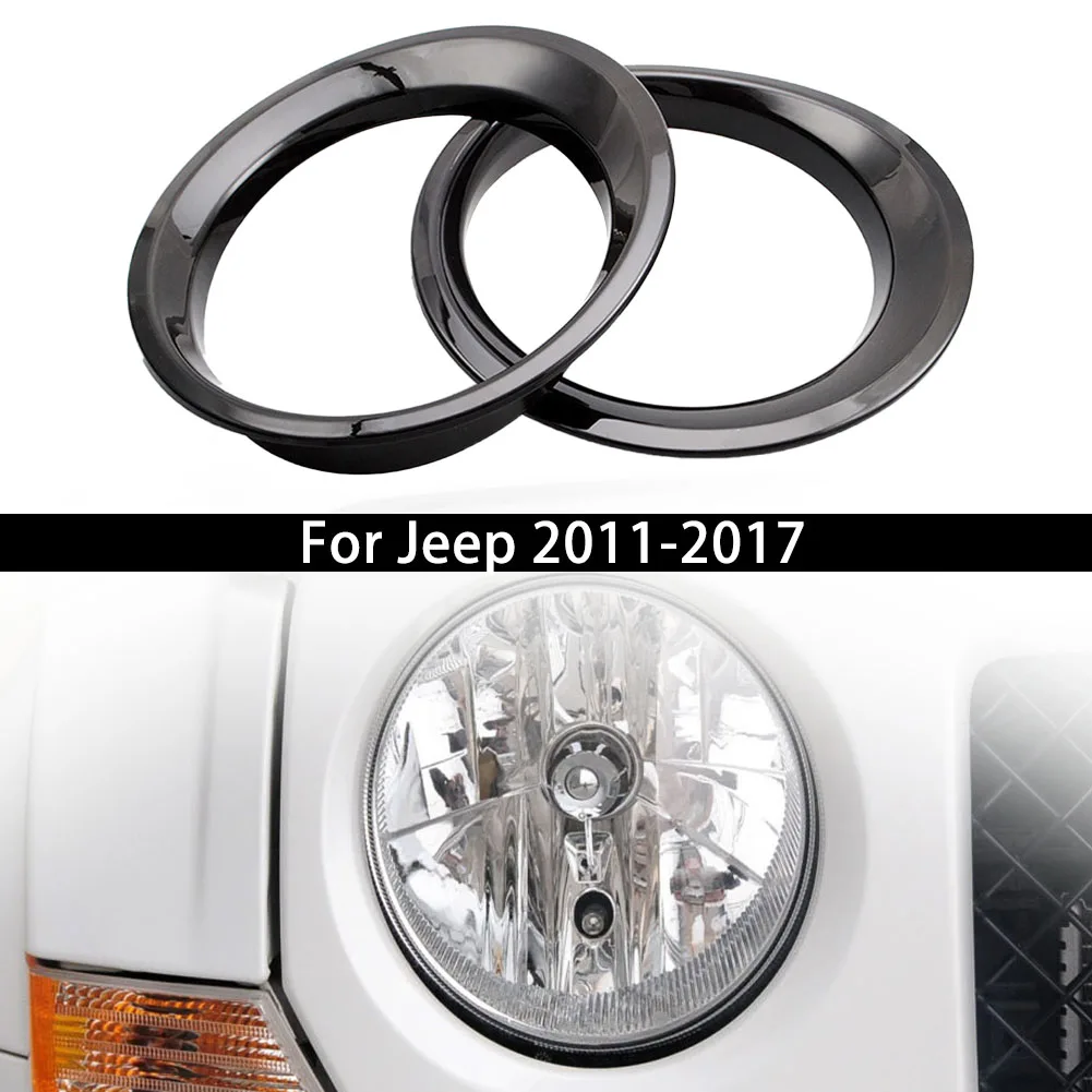 

Накладка на переднюю фару фары для Jeep for Patriot 2011 2017, антикоррозийный и недеформируемый АБС-пластик