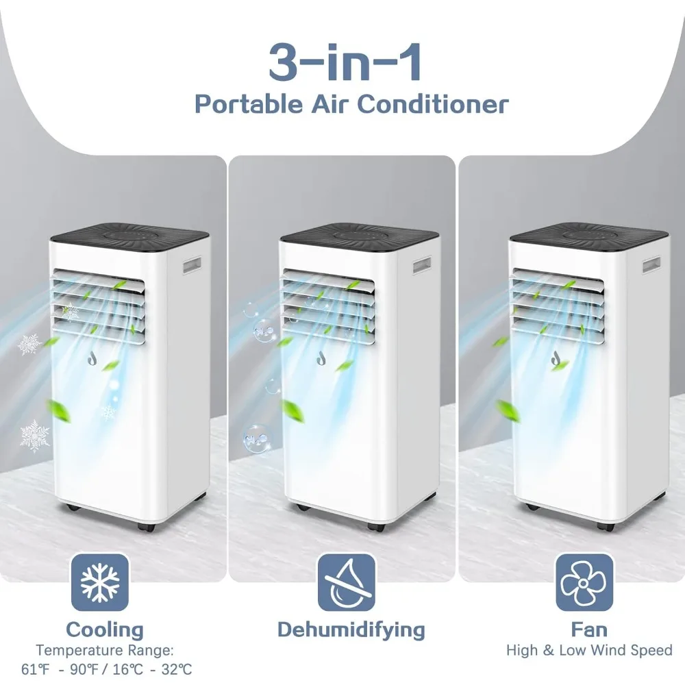 10,000 BTU Portable Air Conditioners, Portable AC With Remote for Room to 450 sq.ft 3 in 1 Air Conditioner With Dehumidification 3