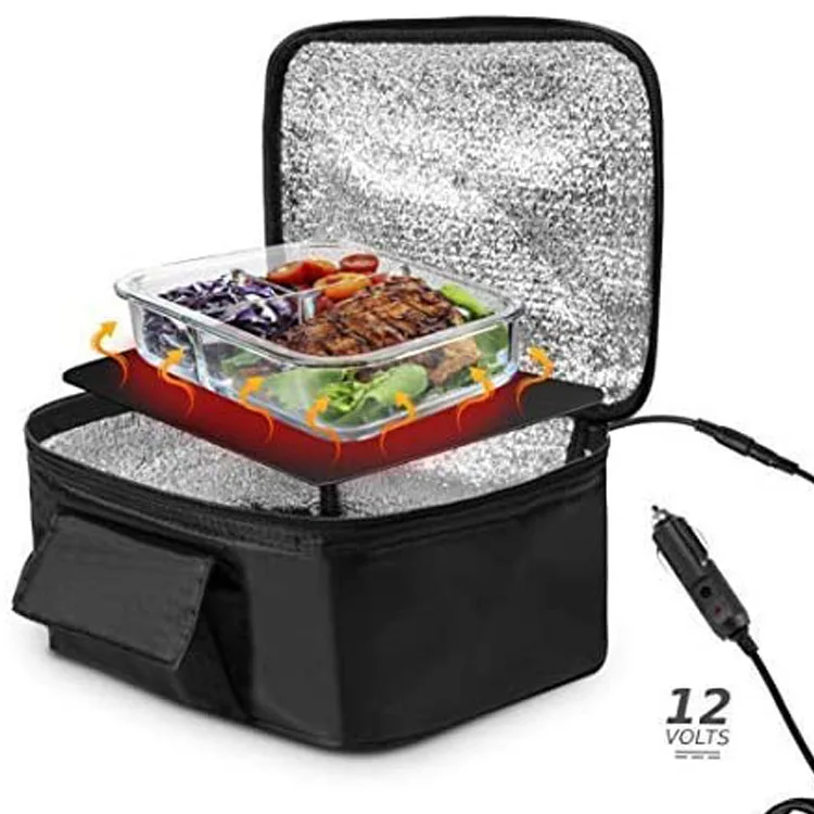 Car Mini Portable Microwave 12V Electric Food Warmer Black Oven Fast Heating Picnic Lunch Box for Travel Camping Food Cooking