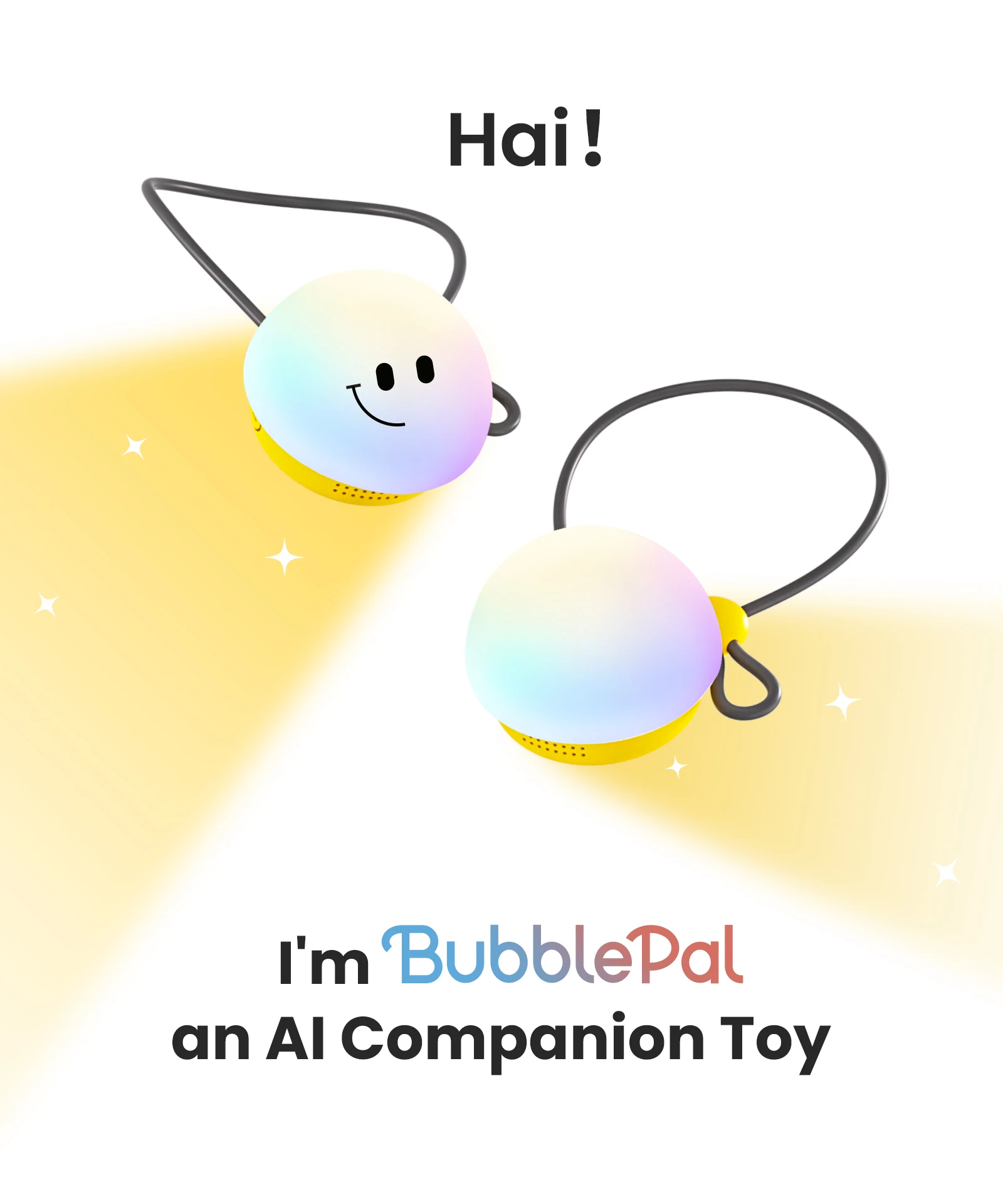 BubblePal AI 동반자 장난감 써니 옐로우 - Haivivi
