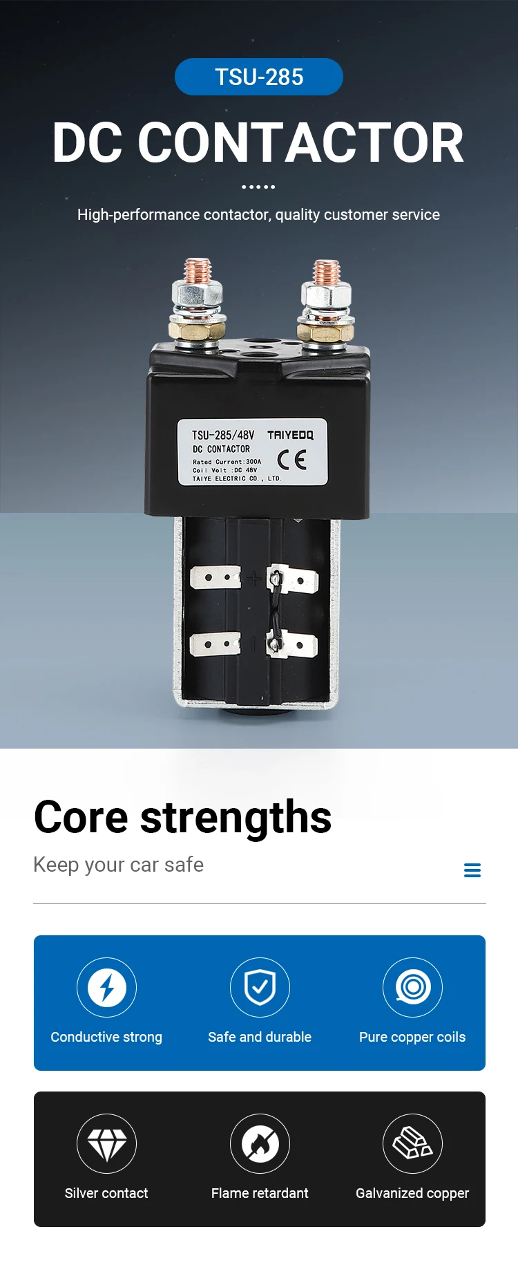 c.c. 300a para carros e empilhadeira elétrica 12v 24v 36v 48v 60v 72v