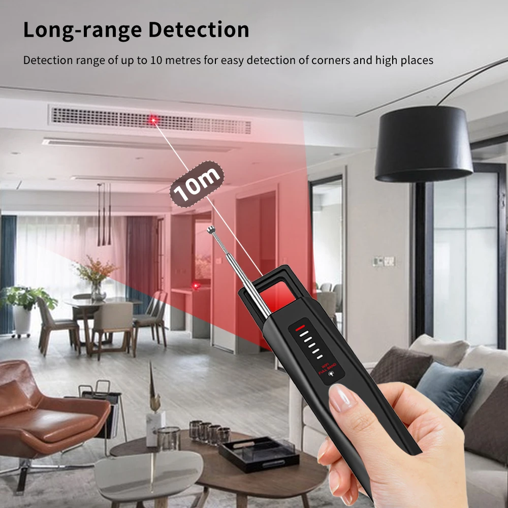 T011 Hidden Devices Detector Anti Candid Camera RF Signal Scanner GPS Bug Finder for Hotel Travel 5