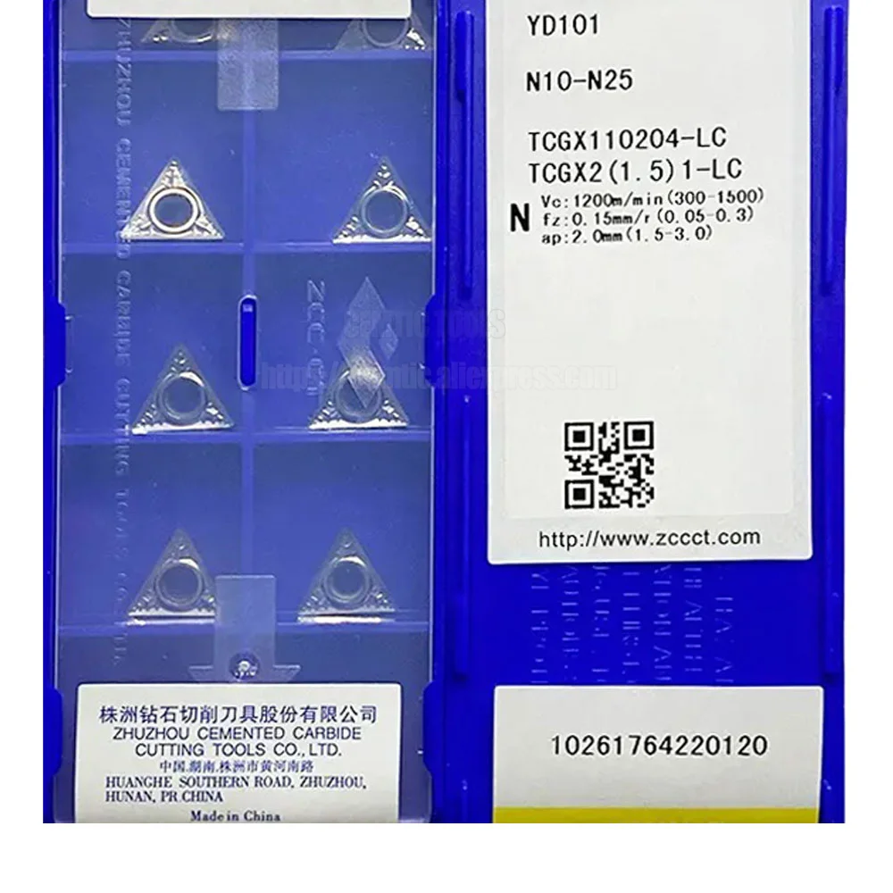 

ZCC Triangle Cutting Insert TCGX110204-LC YD101 Carbide Inserts Lathe Cutter Tools CNC