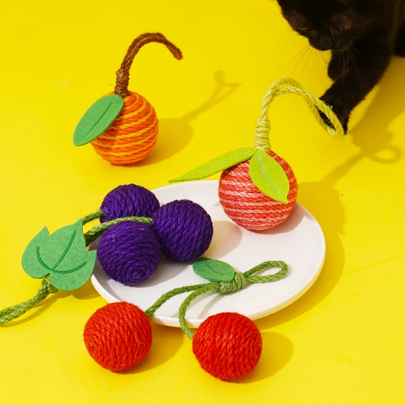 

Zeze Sisal Toy Ball Can Hang Cat Simulation Fruit Self-relief Boring Stick Pet Supplies мягкая игрушка