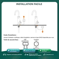 Briwellna chauffe-eau électrique 220V chauffe-eau coulant robinet de cuisine 2 en 1 robinet mélangeur de chauffage de l'eau sans réservoir géyser électrique 6
