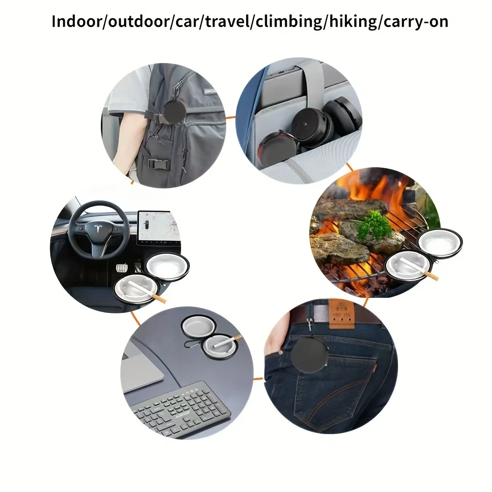 portable ashtray outdoor hiking travel portable ashtray high temperature resistant multiple color options