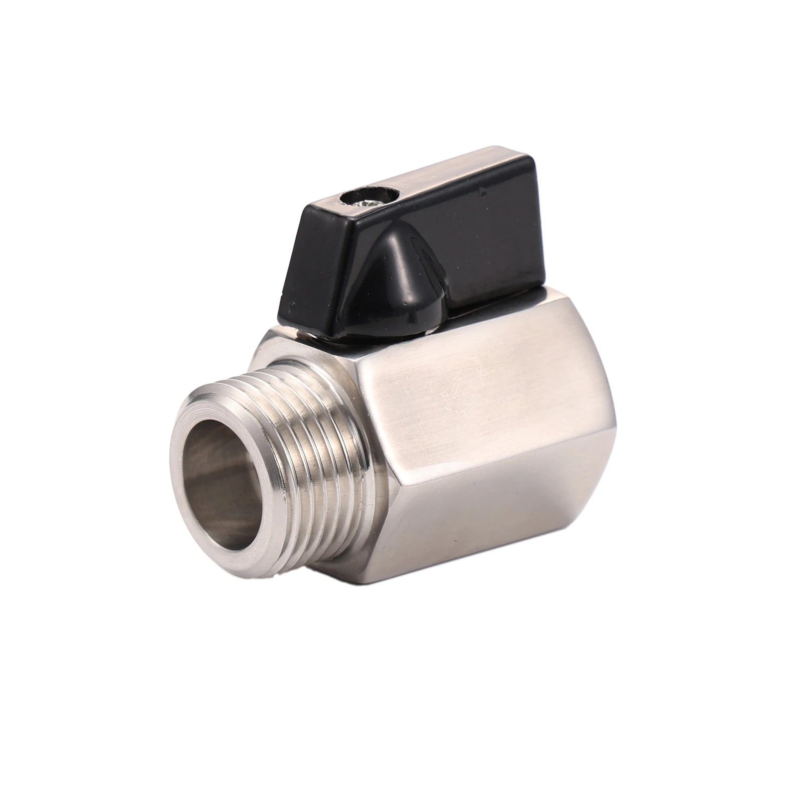 Mini Valvola A Sfera In Acciaio Inox 304 – 5/8 Pollici Filetto Femmina-Maschio – Per Rubinetto Birra, Doccia, Bagno E Cucina