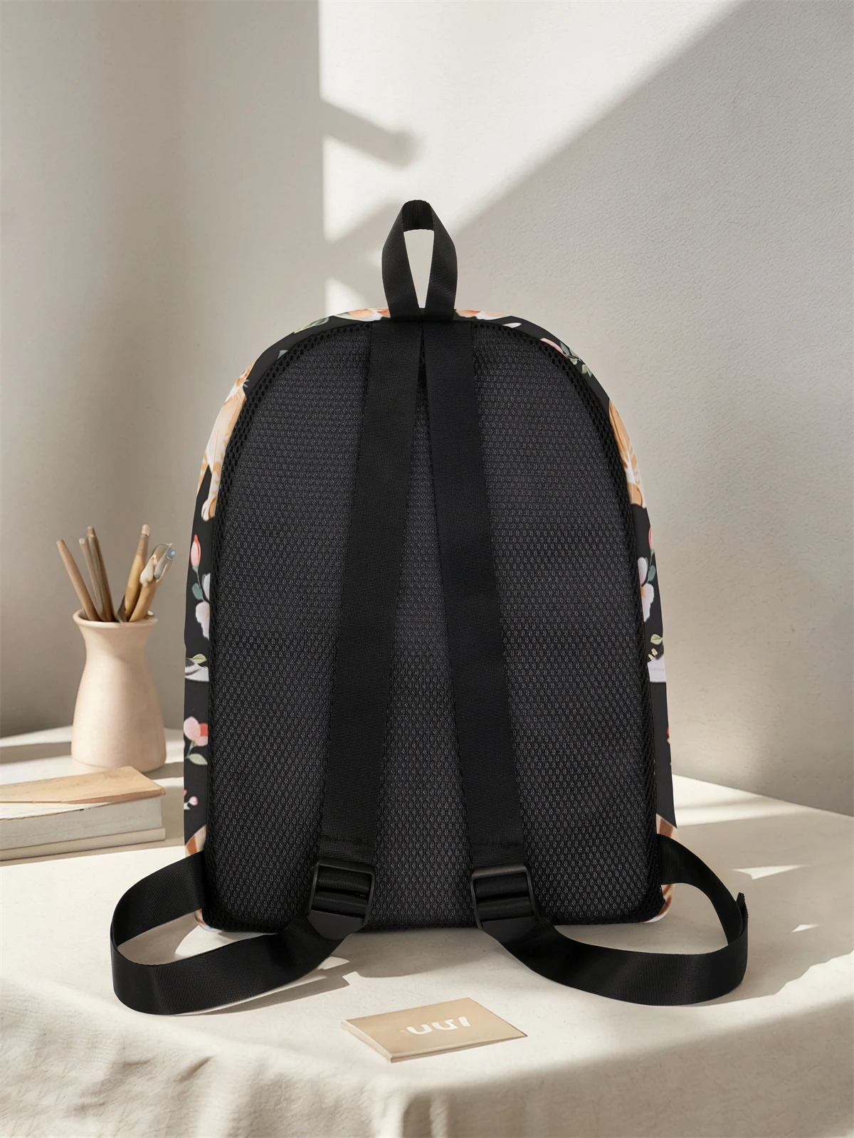 Cat and Flower Pattern Backpack, 2025 New Edition, Leisure Travel Backpack, Lightweight and Simple Leisure Travel Backpack